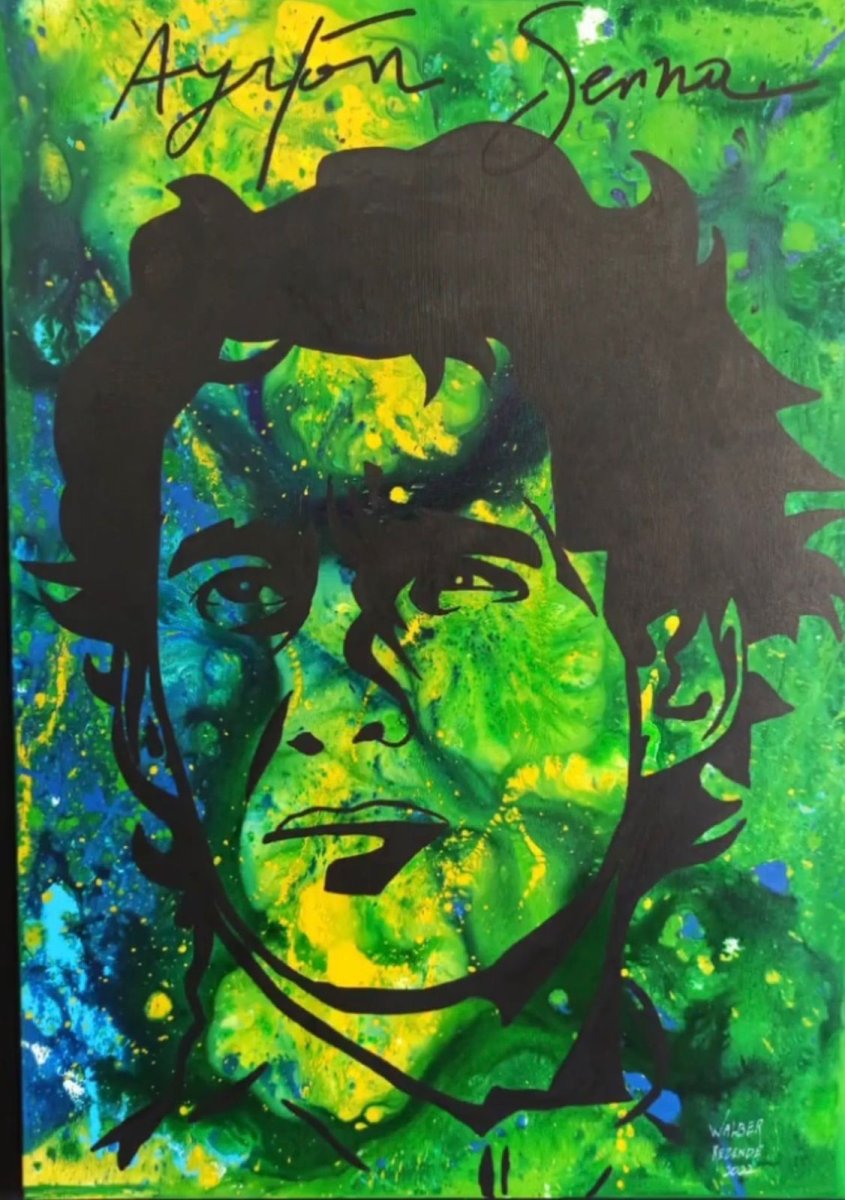 Tela Ayrton Senna abstrato e stencil
